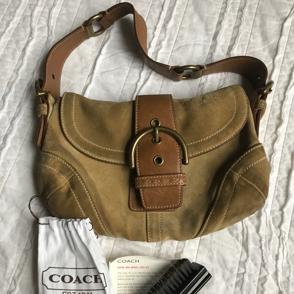 Suede Coach Bag